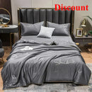 Axyaa Ice Silk Embroidered Quilt Set - Luxury European Style Cooling Blanket