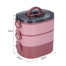 Axyaa 3-Layer Stainless Steel Lunch Box - Leakproof & Microwavable Food Container