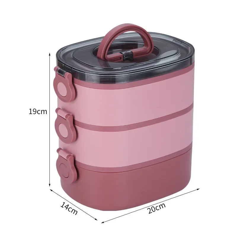 Axyaa 3-Layer Stainless Steel Lunch Box - Leakproof & Microwavable Food Container