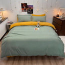 Axyaa Solid Color 4-Piece Bedding Set - Quilt Cover, Bed Sheet, Student Dorm 3-Piece Set