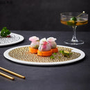 Axyaa Solid Color Pearl Dot Ceramic Sushi Dessert Steak Plate Set for Molecular Cuisine