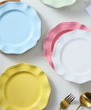 Axyaa Retro Wind Flower Edge Ceramic Dining Plate