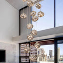 Axyaa Modern Staircase Chandeliers LED Pendant Lights for Living Room