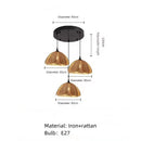 Axyaa Rattan Weave Wall Lamp for Bedroom Foyer, Black Metal, E27 Bulb
