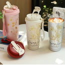 Axyaa 500ml Stainless Steel Vacuum Insulated Coffee Cup Straw Mug