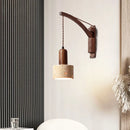 Axyaa Wabi Sabi LED Wall Sconce Yellow Travertine Swing Arm Vintage Room Lights