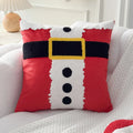 Embroidery Christmas Throw Pillowcase Elk Red Decoration Square Pillowcases by Axyaa