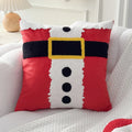 Embroidered Christmas Elk Throw Pillow Cover by Axyaa