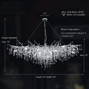 Axyaa Crystal Raindrop LED Chandelier, Elegant Home Decor Lighting Fixture