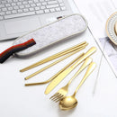 Axyaa Stainless Steel Camping Utensil Set with Travel Case