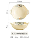 Axyaa Ceramic Double Ear Ramen Bowl Tableware