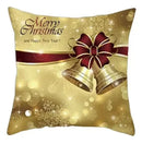 Axyaa Christmas Bells & Gifts Decor Pillow Cover for Sofa, Bedroom, Car