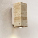 Axyaa Black Travertine Stone LED Wall Light for Chic Indoor Decor