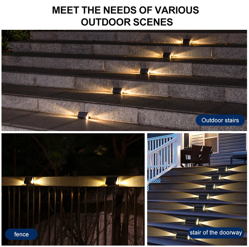Axyaa Solar LED Outdoor Stair Lights - Waterproof Pathway and Garden Decor