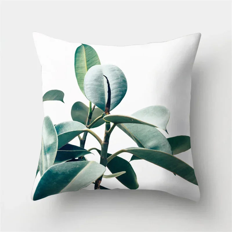 Axyaa Tropical Plant Green Leaves Cactus Pillowcase Living Room Sofa Cushion Cover