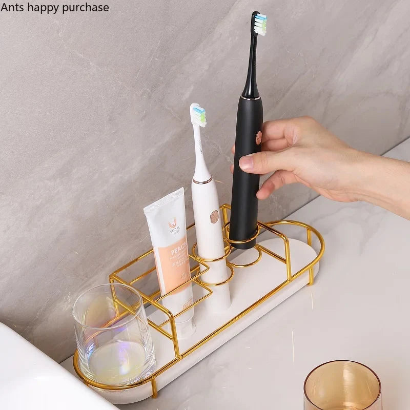 Axya 3-Piece Electric Toothbrush Holder & Cup Set for Couples