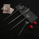 Axyaa 24-Piece Stainless Steel Cutlery Set - Matte Silver Western Flatware Tableware