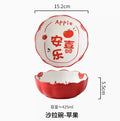 Axyaa Ceramic Salad and Fruit Dessert Bowl Set for Household Air Fryer, Blessings Gift Tableware