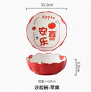 Axyaa Ceramic Salad and Fruit Dessert Bowl Set for Household Air Fryer, Blessings Gift Tableware