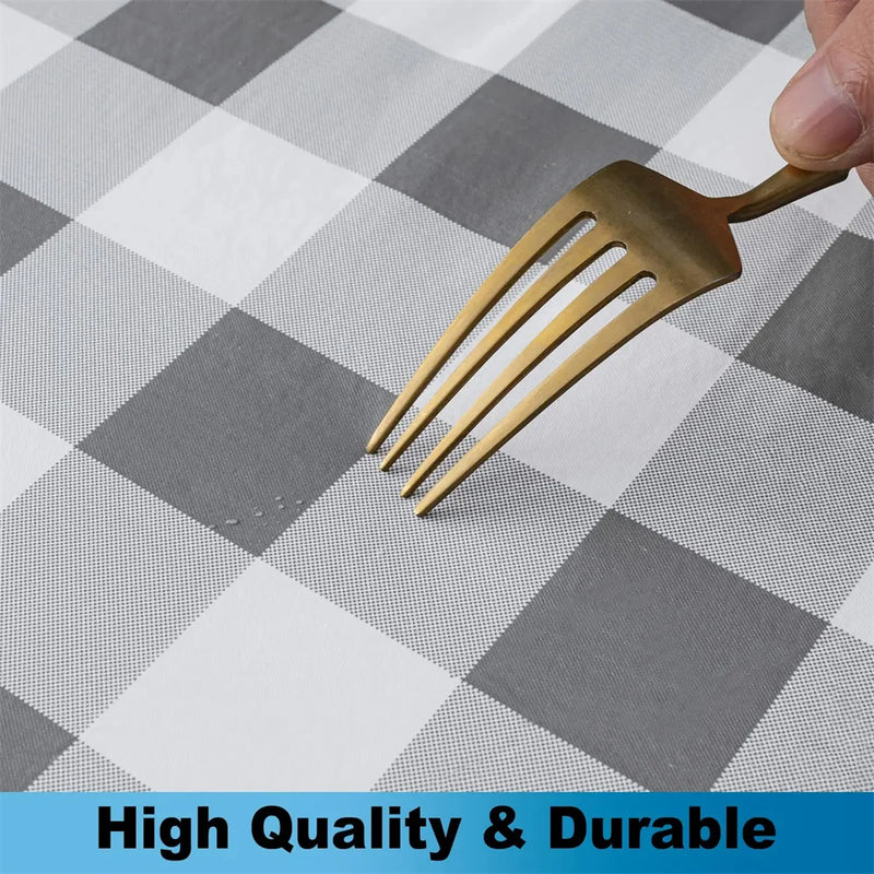 Axyaa Waterproof Elastic Round Tablecloth for Home Decoration and Parties