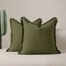 Axyaa Boho Tassel Throw Pillow Cover - Soft Breathable Decorative Cushion - 30x50 45x45 50x50