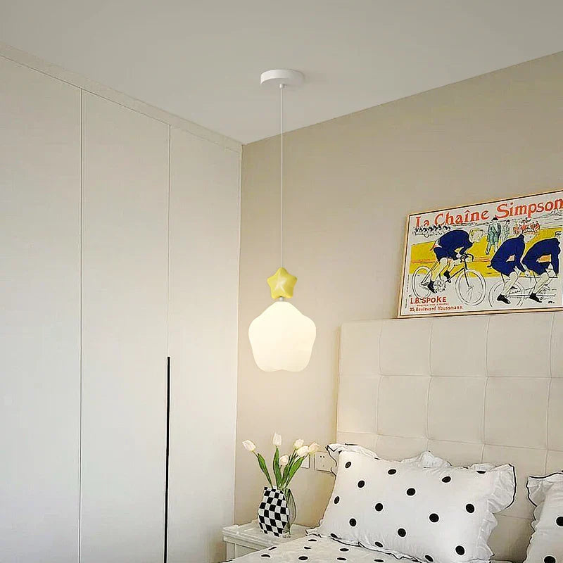 Axyaa Kids Moon Star Cloud Pendant Lamps - Creative Mini Wall Light for Bedside & Aisle
