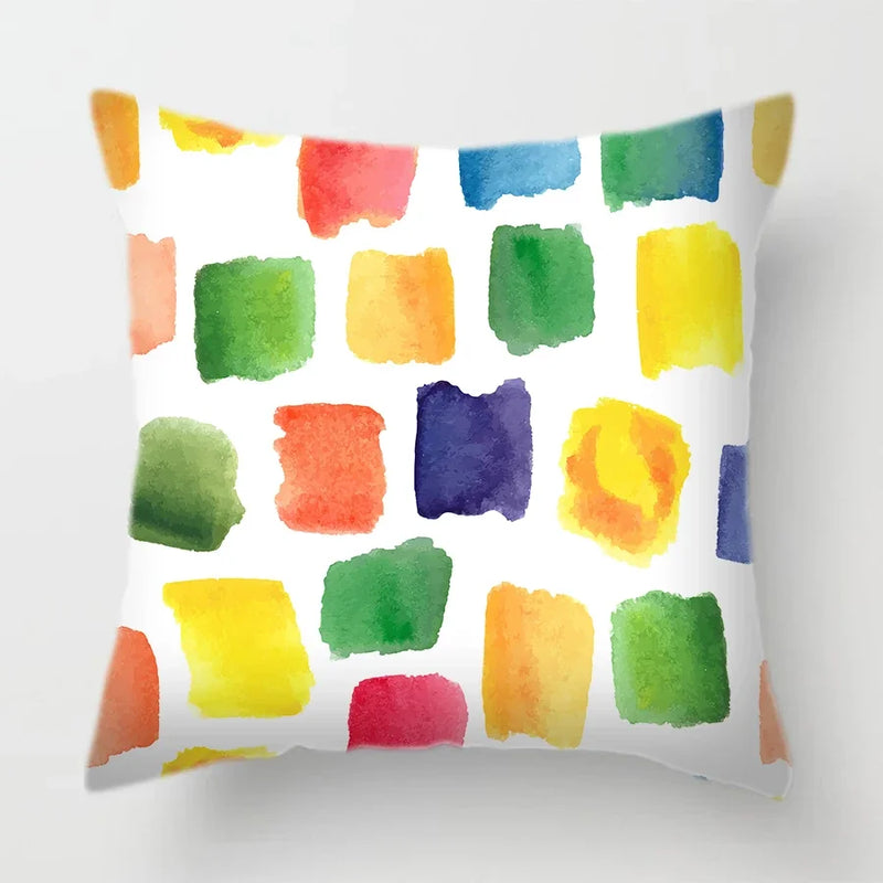 Tropical Plants Parrot Feather Cushion Cover for Sofa by Axyaa