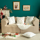 Axyaa Christmas Tree Embroidered Pillow Cover - Plush Snowflake Throw Cushion Cover