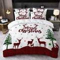 Axyaa Reindeer Duvet Cover Set - Soft Polyester All-Season Comforter with Pillowcases