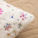 Axyaa Gold Snowflake Plush Pillowcase for Christmas Home Decor