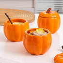 Axya Cartoon Pumpkin Soup Bowl with Lid & Condiment Box