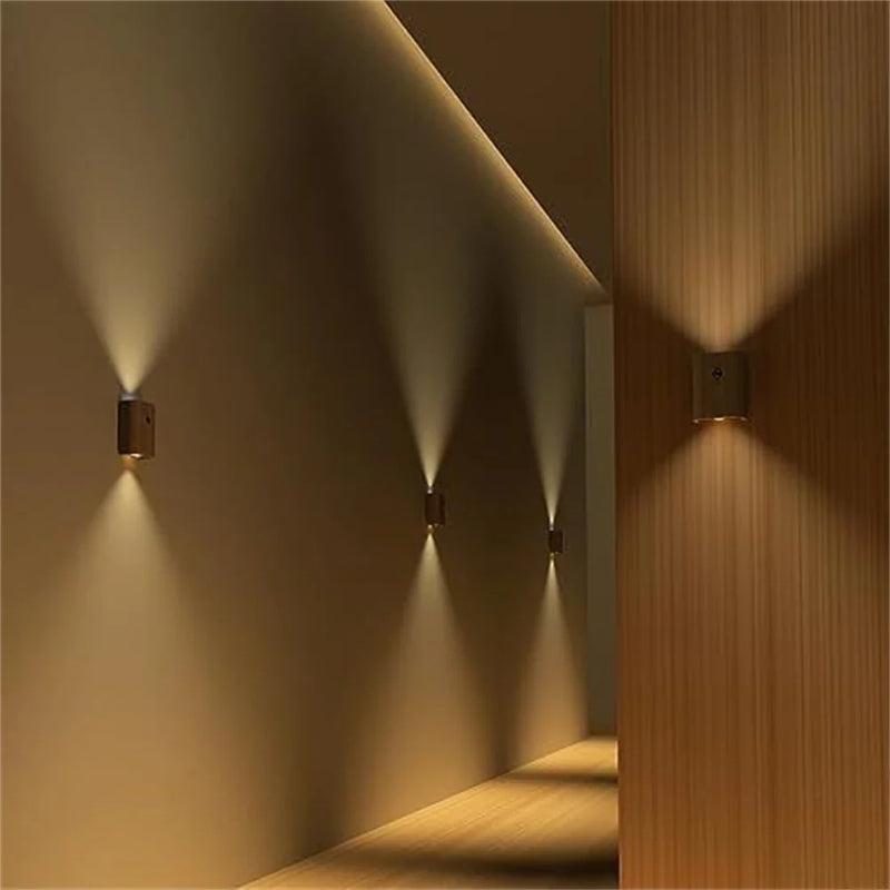 Axya Modern Motion Sensor LED Wall Lamp - Waterproof Wood Up Down Lights