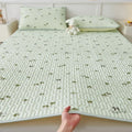 Axyaa Natural Latex Summer Mat Set with Silk Thicken Bed Pad, Pillowcase & Ice Silk Sheet