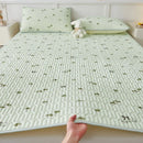 Axyaa Natural Latex Summer Mat Set with Silk Thicken Bed Pad, Pillowcase & Ice Silk Sheet