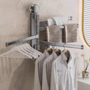 Axyaa Rotating Towel Rack: Multi-pole Folding Storage for Bathroom and Kitchen