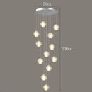 Axyaa Crystal Stair Chandelier: Modern LED Ceiling Lamp for Living Room