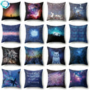 Axyaa Galaxy Print Pillowcase - Decorative Polyester Cushion Cover for Home Sofa