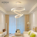 Axyaa Circle Rings LED Pendant Lights for Living Room Dining Room, Modern Acrylic Aluminum Chandelier