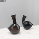 Axyaa Glass Vase Fine Bottle Mouth Flower Pot Arrangement Floral Desk Decoration
