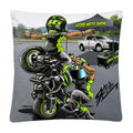 Axyaa Stunt Motorcycle Cartoon Soft Plush Cushion Cover Pillow Case