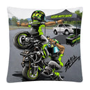 Axyaa Stunt Motorcycle Cartoon Soft Plush Cushion Cover Pillow Case