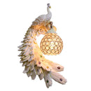 Axyaa Resin Art Peacock Wall Lamp: Retro Aesthetic European Style for Bedrooms and Corridors