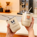 Axyaa Double Wall Stainless Steel Insulated Coffee Mug with Straw