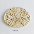 Axyaa Oval Straw Woven Table Mat, Insulation Placemat & Anti-Scalding Mat