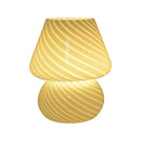 Axyaa Retro Mushroom Glass Table Lamp with USB, Luxurious Bedside Night Light