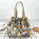 Axyaa Canvas Bento Box Handbag for On-the-Go Meals and Snacks