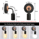 Axyaa Modern Wood Wall Lamp Sconce E27 Vintage Indoor Lighting for Living Room