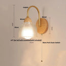 Axyaa Nordic Glass LED Wall Light Sconce with Pull Chain Switch