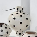 Axyaa Wave Point Ceramic Double Ear Vase: Elegant Decorative Vase for Flowers & Hydroponics