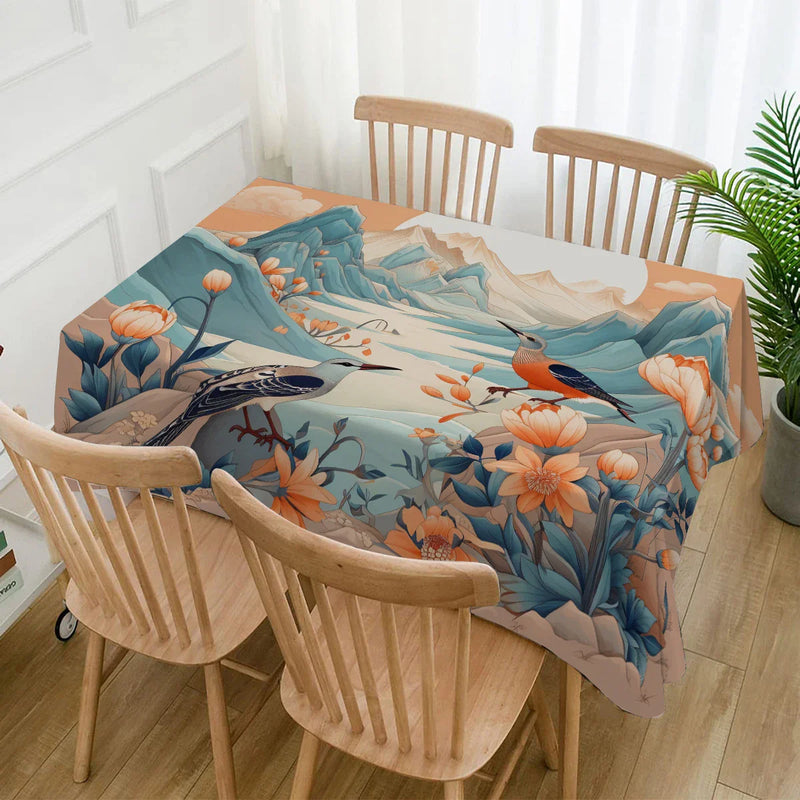 Axyaa Waterproof Rectangular Tablecloth for Home Decor, Kitchen, Living Room, Wedding Party